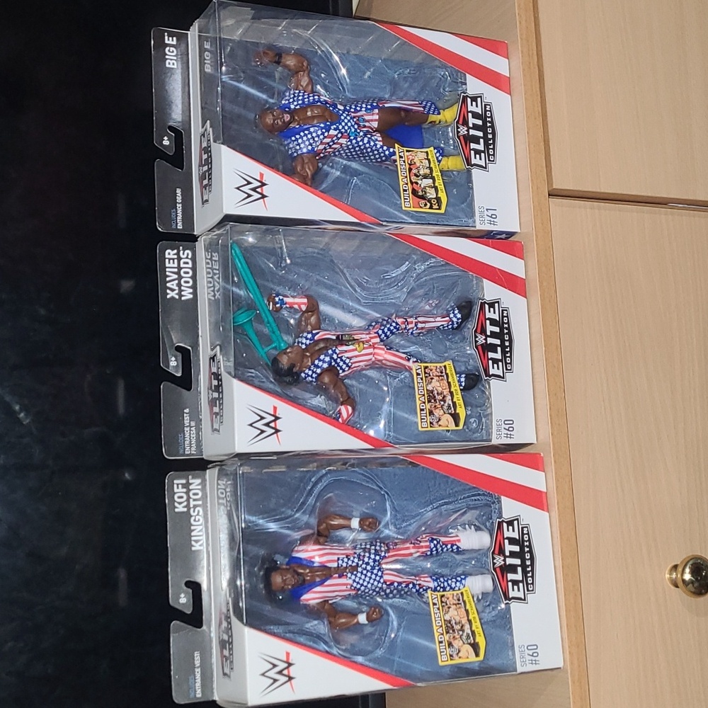 Wwe Elite New Day! Xavier Woods! Big E! Kofi Kingston! Series #60 #61! Rare Set!